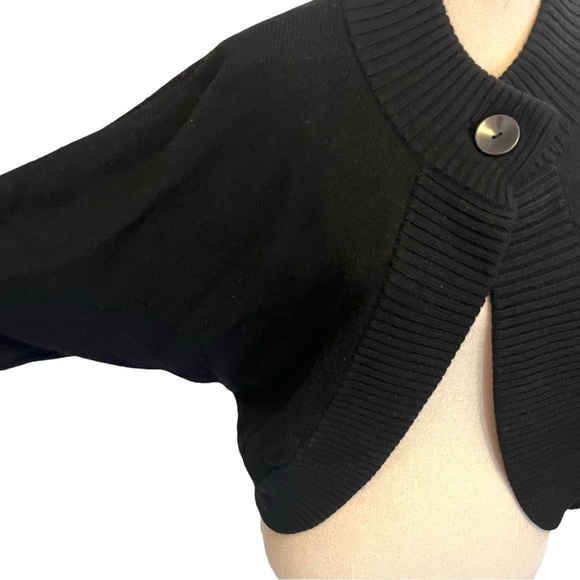 Banana Republic 100% Merino Wool Cardigan with Dolman Sleeves in Black - Picture 2 of 12